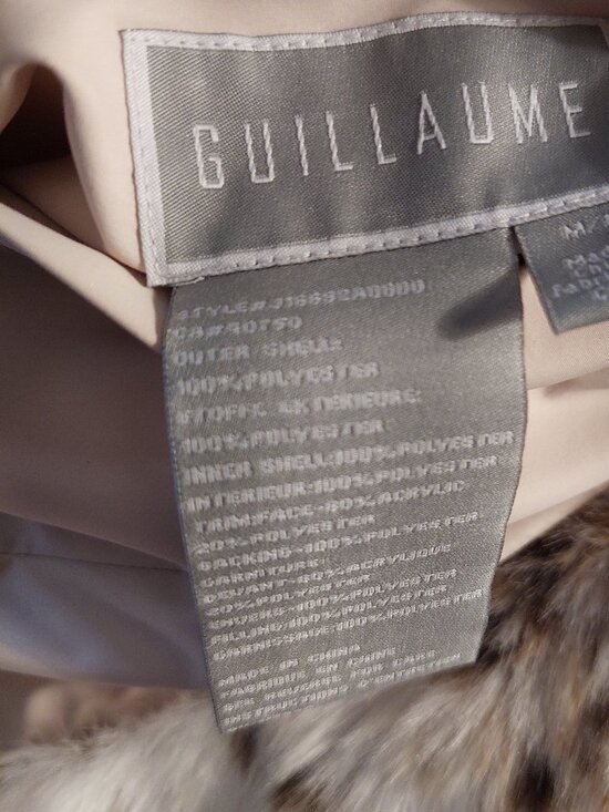 Guillaume Reversible Faux Fur Winter or Teddy Coat Trim & Hood Women's M Pink - Picture 9 of 10